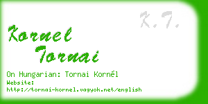 kornel tornai business card